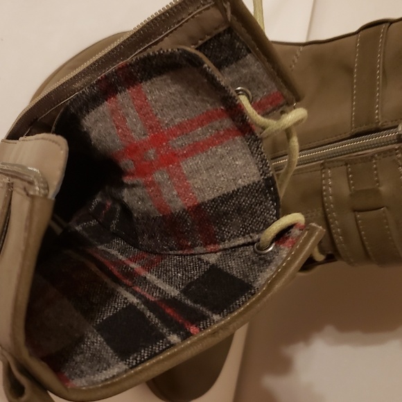 Guess high top boots heel plaid lining Size 6 - Picture 6 of 6